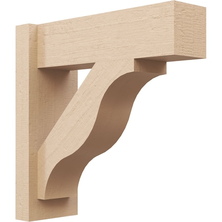 Ekena Millwork 6-in W x 18-in D x 18-in H Funston Block Rough Cedar Woodgrain TimberThane Outlooker, Primed Tan OUTUR060X18X18FST44RCPR